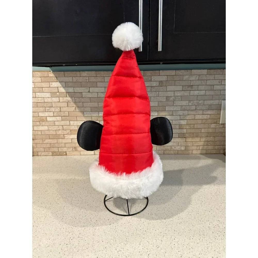 Disney Parks Mickey Mouse Quilted Santa Hat‎ Ears Adult Christmas Holiday nwt